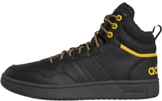 adidas Uomo Hoops 3.0 Mid Lifestyle Basketball Classic Fur Lining Winterized Shoes, core black/core black/preloved yellow, 42 EU