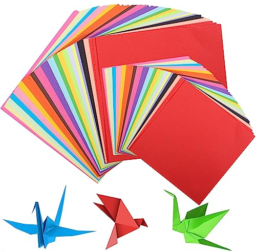 200 Blatt Origami Papier, 20 x 20cm &15 x 15cm Bastelpapier Buntes Papier Faltpapier Quadratisch Tonpapier Doppelseitig für DIY Bastelprojekte Basteln(20 Farben)