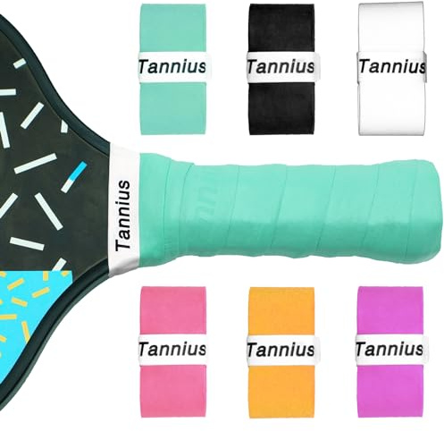 Tannius Pickleball Paddle Grip Tape, 6 Pack Precut Pickleball Grips, Absorbent and Enhanced Pickleball Paddle Overgrip (6-Pack Mixed Colors)