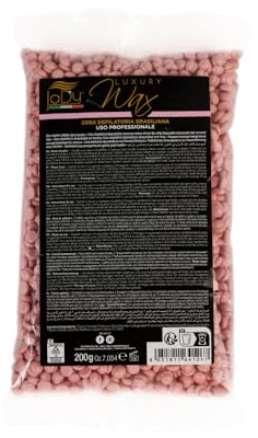 JaDy - Cera Depilatoria Brasiliana Senza Strisce | Depilazione Indolore e Senza Strisce | Perle per Pelli Sensibili | Fragranza Titanio Rosa | Cera Depilatoria Brasiliana, Rosa, 200 g