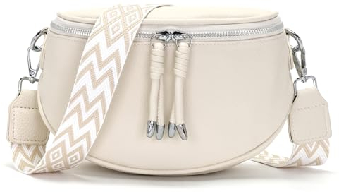 Atgbiem Bauchtasche Damen Beige Crossbody Bag Damen Klein Umhängetasche Damen handtasche Veganes Leder Bags For Women