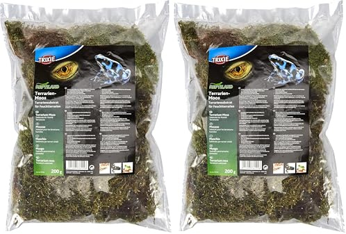 TRIXIE Mousse pour terrariums, Substrat humide, 200 g - augmente et maintient l'humidité dans le terrarium, (Lot de 2)