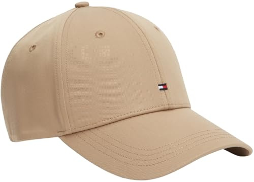 Tommy Hilfiger Gorra de algodón con Bandera TH para Hombre, 6 Paneles, AM0AM13008, Color Beige, Talla única, Beige (Driftwood Taupe), Talla única