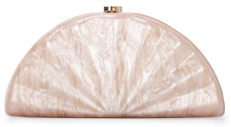 EVEOUT Clutch de Acrílico con Cadena para Mujer Elegante Concha Mármol Bolso de Noche para Boda Fiesta Bonito Carteras de Mano de Novia