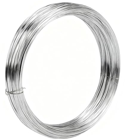 304 fili in acciaio inox, Ø 2 mm, 30 m, filo in acciaio inox argento, filo di acciaio duro, per lavori fai da te, da giardino (2 mm x 30 m)