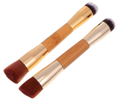 PRETYZOOM Brocha Cosmética de Doble Punta 2 Piezas Tamaño Medio Nylon para Maquillaje Profesional y Viaje Uso Facial Multiusos