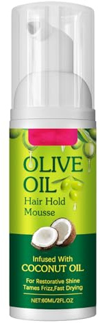 Olive Oil Styling Mousse - Natural Olive Oil Style Curl Defining Mousse - Infused With Nourishing Coconut Oil for Hair Styling - Fast Drying,Moisturizing & Nourishing,Hair Fluffy and Curling Tool