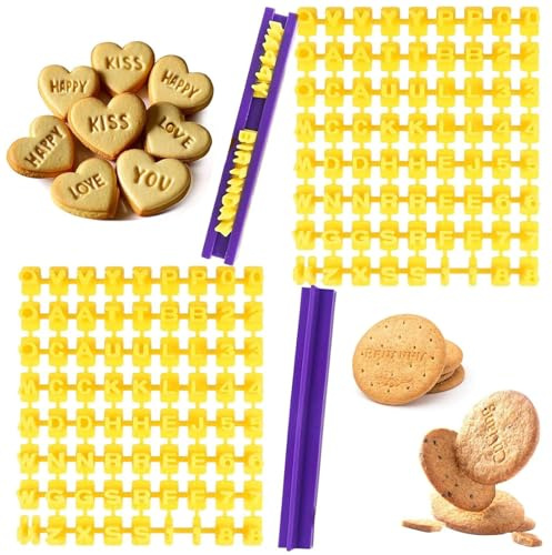 dinghaole 144 letras de prensa de galletas con números del alfabeto, sello del alfabeto, sellos de letras para arcilla fondant, glaseado, prensa de galletas, para hacer galletas, letras, sellos
