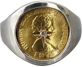 crayfomo Vintage Inspirado en Monedas Cobre Anillo de Diamante Diseño Elegante Cumpleaños Regalo Adecuado para Ropa Cotidiana y Fiestas Unisex