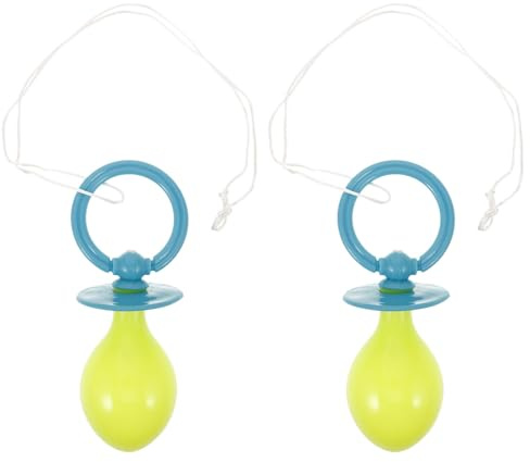 MUCKLILY 2pcs Jumbo Halloween Pacifier Prop for Adults, Blue Plastic Costume Accessory Outstanding Visibility and Gentle the Skin, for Party or Cosplay Photo Booth