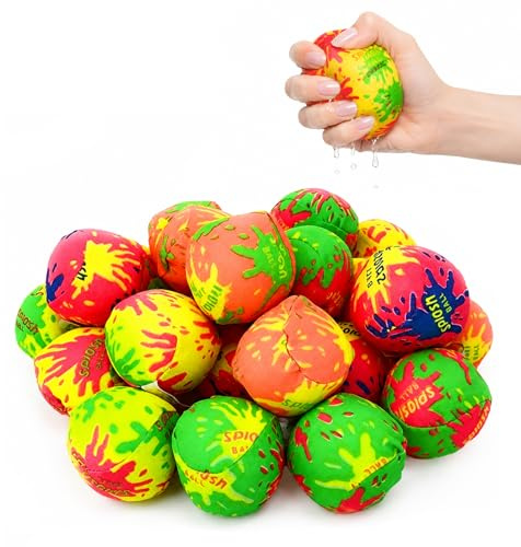 30pcs Reusable Water Balloons,5CM Reusable Water Absorbent Ball Mini Water Splash Balls, Soft Cotton Water Bombs For Kids,for Pool, Beach, Summer Water Games, Outdoor Party Fun,for Kids & Adults