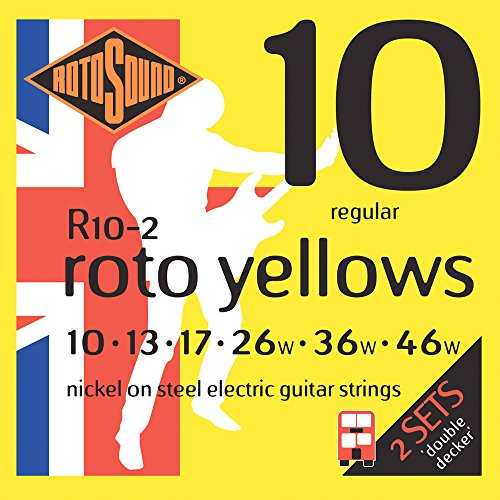 Rotosound Saiten für E-Gitarre Roto Nickel plated 2 Satz YELLOWS R10-2 Regular 10-46