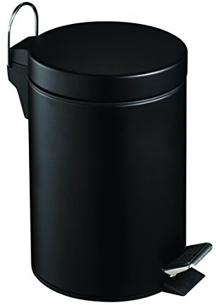Premier Housewares - Cubo de Basura con Pedal (3 l, 26 cm x 17 cm x 23 cm), Color Negro