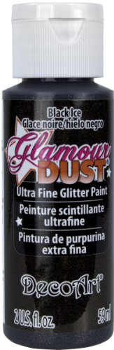 DecoArt Glamour Dust Glitter Paint, Black Ice