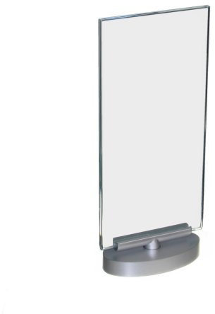 Acrylglas Werbeaufsteller / Speisekartenhalter / Werbeschild / DIN Lang (1/3 DIN A4) Hochformat drehbar um 360°