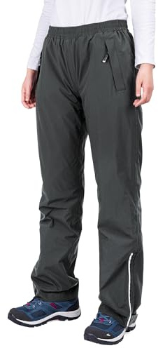 33,000ft Womens Waterproof Trousers Breathable Mesh Lined Rain Overtrousers | Ladies Rain Trousers, Reflective Hiking Rain Pants, 1/4 Zips for Easy Boot Access, Outdoor Rainwear for Walking Cycling Golf