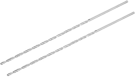 uxcell HSS(High Speed Steel) Extra Long Twist Drill Bits, 3mm Drill Diameter 200mm Length for Hardened Metal Woodwork Plastic Aluminum Alloy 2 Pcs