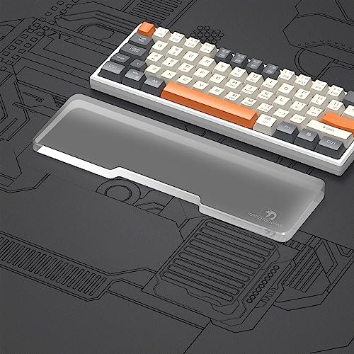 MAMBASNAKE Handgelenkauflage für Tastatur, Ergonomisches Tastaturpad aus Acryl für 60% Tastatur - Keyboard Wrist Rest für Büro/Spiele/Tippen/Laptop/PC - Premier Clear Acryl - Rutschfeste Füße