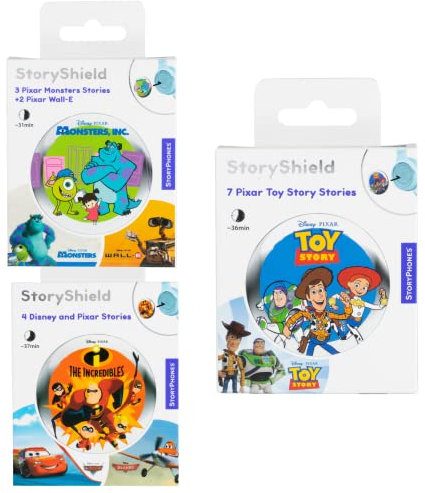 StoryPhones StoryShield - Disney Pixar Collection Audio Stories, Toy Story', Monster Inc', The Incredibles' Bundle - Screen Free Audio Story for Kids