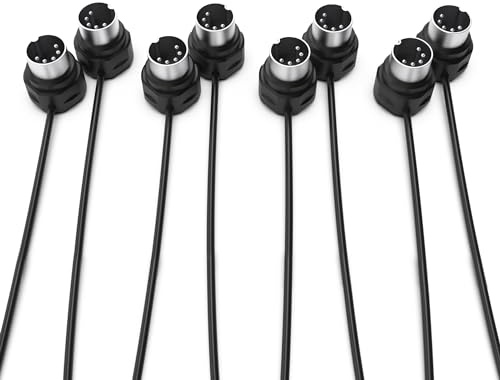 CME MIDI Kabel 4er-Pack – 90 cm, 5-Pin DIN, Low-Profile – Gespiegelte 45-Grad Winkelstecker mit ultra-dünnem Design für enge Räume – Ideal für MIDI-Interfaces, Pedalboards & Keyboards