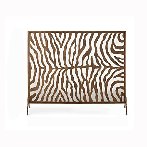 CCKUHN Schermo per Camino Schermo per Camino/griglia Schermo per scintille Schermo per Protezione dalle scintille in Ferro battuto con Strisce zebrate Cave Schermi Decorativi Schermo per