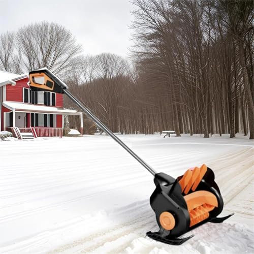 twostronking Pala da Neve Elettrica Senza Fili, Spazzaneve, con Display a LED, Regolazione a Tre velocità, Direzione di Lancio della Neve Regolabile, Adatta per Cortili, Strade, ECC.