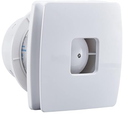 A2ZWORLD Aspirateur de salle de bain silencieux et puissant, 171x171mm, trou 100mm, profondeur 100mm, 10W, 230V, 50Hz, 150m³/h 30dB