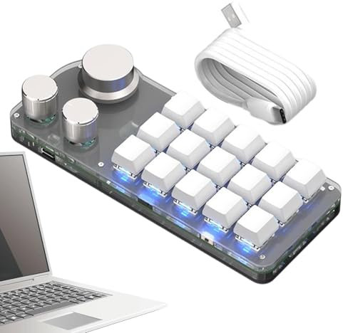 Copy Keyboard | 15-Key One-Handed Mechanical Programmable Keypad | Macro Multifunctional Keypad, Working and Game Accessories for Laptop, Video Editing, PC