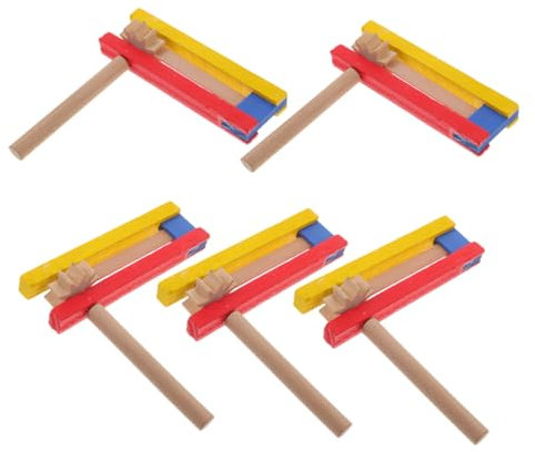 HOMOBABE Lot De 5 Cliquets Rotatifs en Bois pour Garçon Et Filles, Taille Moyenne, Générateur De Bruit Mexicain Auto-Rotatif, Jouet Musical Éducatif, Fête D’Anniversaire Et Événements Sportifs