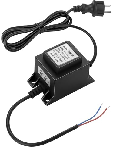 Muzveik Transformador LED 230V a 12V AC 15W 1,25A, IP68 Impermeable para Jardín, Fuente y Piscina