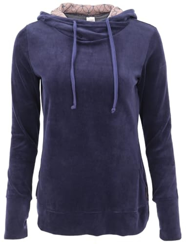 GURU SHOP Nicki-luvtröja, mjuk huvtröja, sammetströja, dam, syntetisk, Mörkblå, 36