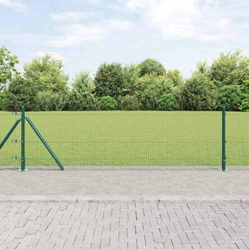 Genérico Poste de Valla Verde 25 x 0,5 m (Malla de 19 x 19 mm) Acero,Bricolaje,Vallas de jardín,Paneles de Vallas,3352425