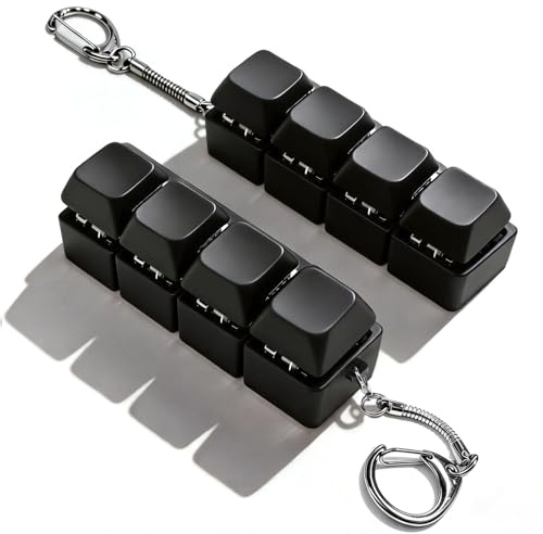 Quelcc 2 Piezas Teclado Fidget Toys, Teclado Fidget Clicker, TecladoFidget Llavero, Juguete Antiestres de 4 Colores, Llavero Antiestrés, para Aliviar el Estrés Pass Tiempo