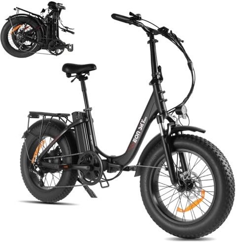 STAPERFO Bicicleta eléctrica Fatbike plegable de 20 pulgadas, batería de 48 V, 15,6 Ah, motor de 250 W, 7 velocidades, horquilla de suspensión y frenos de disco, alcance de 70 km, bicicleta eléctrica