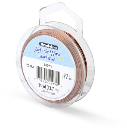 Beadalon 15-Yards Artistic 22-Gauge Wire, Brown
