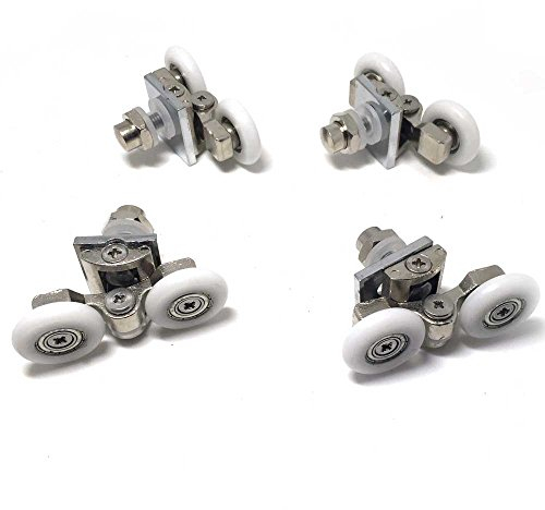 Doppel-Rollen für Duschkabinentür, 23 mm, 4 Rollen