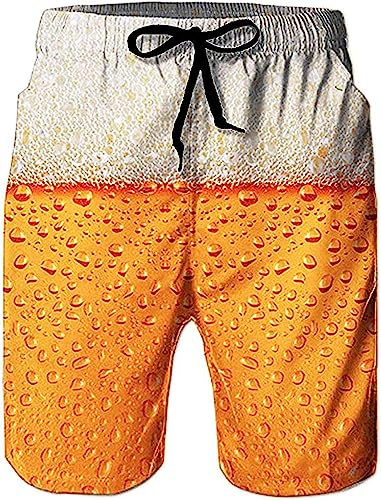 TUONROAD Bermuda da Bagno Uomo 3D Beer Costumi Mare Asciugatura Rapida Pantaloncini Surf Hawaiano Estivi Spiaggia Casual Short XL