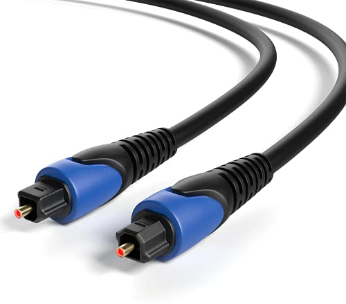 3m Optisches Kabel | Toslink Digitalkabel | Audiokabel | vergoldete Kontakte | LWL Lichtwellenleiter | SPDIF Digital kompatibel mit Soundbar, Home Entertainment, HiFi-System, Heimkino, TV, PS4 usw.