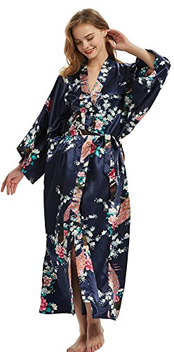 CuteSwan Ladies Kimono Dressing Gowns Floral Kimono Robe Printed Cardigan for Women Wedding Bonding Party Pyjamas