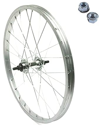 ECOVELO Unisex – Erwachsene Ruota Completa Posteriore Per Bici Pollici Komplettrad für Hinterrad, 20 Zoll, Silber grau