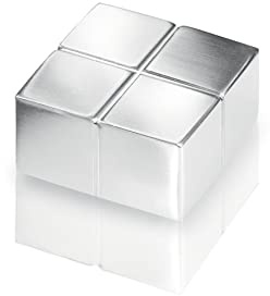 SIGEL BA195 sehr starker Neodym-Magnet silber, massives Alu, 1 Stück, 2x2x1 cm SuperDym, für Glas-Magnettafeln und Glas-Whiteboards