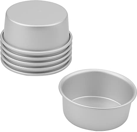KEILEOHO 6 st 10 cm runda lager kakform, tårtform, aluminium kakform för bakning födelsedag bröllop