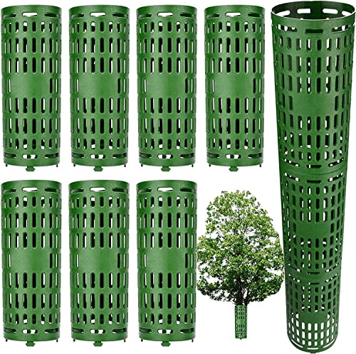 Lot de 7 protections pour tronc d'arbre, protection des plantes et des arbres, protection extensible, facile à utiliser, grande protection contre les tondeuses, les animaux