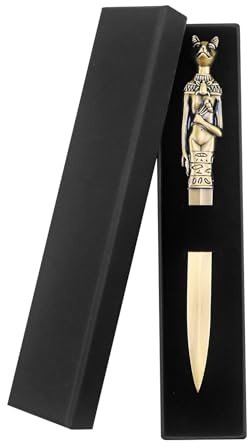 Ruksifg Vintage Metal Letter Opener Envelope Slitter, Bronze Decorative Letter Opener Knife Mail Opener with Gift Box(Cat,1 Pack)