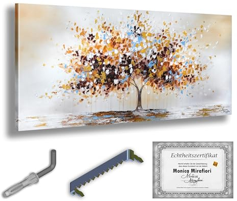 Monica Mirafiori I 100% HANDGEMALT I Gemälde Brown Tree 100x50cm | Gemälde Handgemalt | Acrylgemälde | Sehr Großes Acrylbild I Moderne Kunst I Kunstbilder
