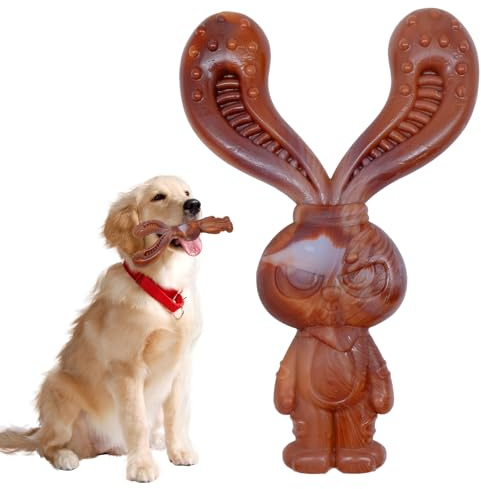 Mritrit Juguete masticable indestructible para perros grandes - Juguete resistente para perros contra el masticado agresivo con función de cuidado dental, juguete duradero de caucho natural para