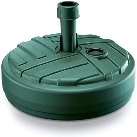 GARDENIX Base per ombrellone, Rotondo, Verde, in plastica, riempibile con Sabbia, Acqua, Ghiaia in Giardino, Spiaggia, terrazzo, portaombrelli, Supporto per ombrellone