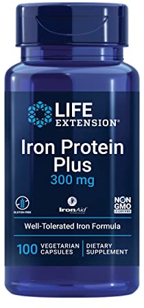 Life Extension Iron Protein Plus, Iron Protein Succinylate, 100 Capsules