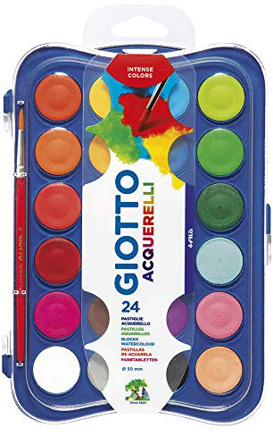 GIOTTO Acquerelli - Boîte 24 pastilles de gouache + pinceau