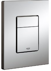 GROHE Plaque de commande double boutons WC Even pour toilette suspendu, double boutons WC interrompables, pour soupage pneumatique, montage vertical ou horizontal, chromé, 38966000 (Import Allemagne)